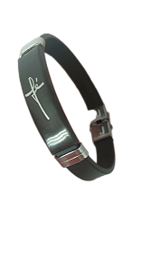 Pulseira De Couro Sintético Religiosas Frase Fé