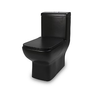 Vaso Sanitário Monobloco Cerâmica Duplo Acionamento 3/6L Jato Direcionável – Preto Fosco