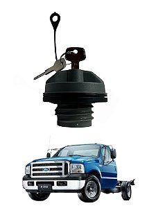 TAMPA COM CHAVES DO TUBO DE ENCHIMENTO DO RESERVATORIO DE COMBUSTIVEL F350 1998 A 2019