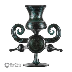 Heavy Blue Leprechaun - Trautman Glass Art- COE33