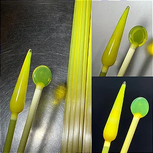 Yellow Opal Satin (Unique) - Greasy Glass - COE33
