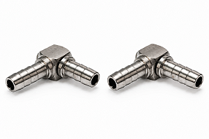 KIT C/ 02 Unidades Swivel Aço Inox Conexão em L giratória 1/4"