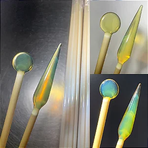 MEIO BASTÃO - Light Olive Oil Rod - Greasy Glass - COE33