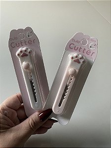 Mini Estilete Patinha Retrátil Fofo Compacto para Papelaria e Uso DiárioLli