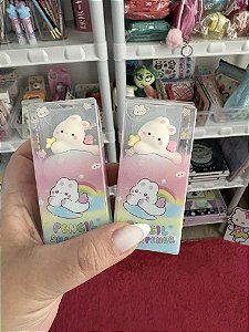 Apontador Fofo Kawaii Nuvem com Asas Colorido Escolar