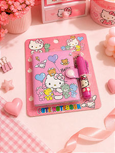 Mini Caderno Hello Kitty com Caneta Chaveirinho