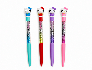 Caneta Hello Kitty Glitter Líquido – Ponta Fina e Tinta Azul