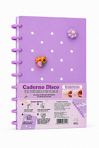 Caderno Disco A5 c/ 80 Fls e 2 Pins Decorativos