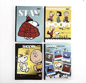 Caderno Brochura Capa Dura Colegial Snoopy 80 Folhas