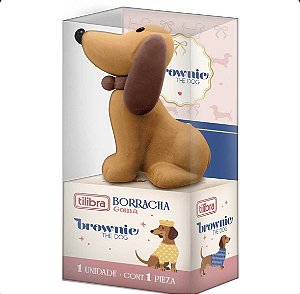 Borracha Brownie The Dog Tilibra 3D Cachorrinho Fofa Escolar Colecionável