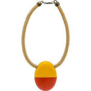 Colar Cordão Acetinado Pingente de Resina