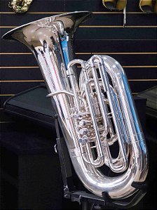 Tuba 5/4 HSTB1 c/ 4 pistos em Dó - banhada a prata (SEMINOVO) #TU1-10-04-26