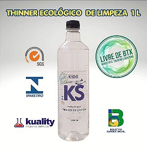 Thinner Ecológico de Limpeza 1 litro para revenda ou varejo - Embalagem PET Homologada