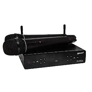 Microfone Lexsen XSL502 PLL Duplo UHF Multi-Frequência