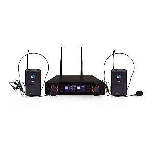 Sistema de Microfone Headset Sem Fio Duplo Kadosh - Omnidirecional K492H B6 (660-690Mhz)
