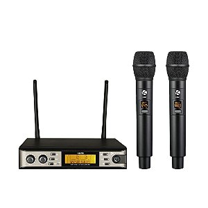 Microfone Kadosh K402M Sem Fio Dinâmico Cardioide Duplo UHF