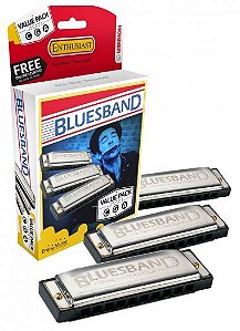 Kit Gaitas de Boca Harmônicas Hohner Blues Band 559/20 A,C,G