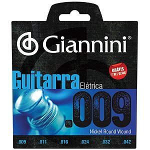 Encordoamento Para Guitarra .009 Nickel Round Wound GEEGST9 Giannini