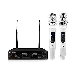 Microfone Kadosh K502M Branco Duplo Sem Fio Recarregável Profissional - K502M