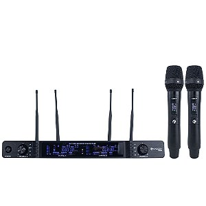 Sistema de Microfone Kadosh K622M B6 Sem Fio Dinâmico Com 2 Bastões