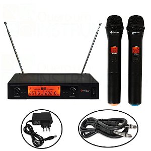 Sistema de Microfone Sem Fio de Mão VHF Duplo Kadosh K-302M
