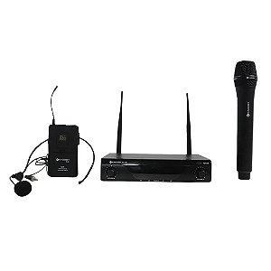 Microfone Kadosh K412C Sem Fio Dinâmico Cardioide Bastão e Headset UHF