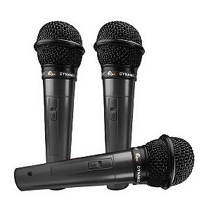 Kit Microfone K300 Kadosh Com Fio C/3 PCS Dinâmico Cardioide