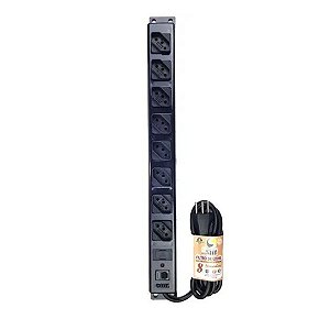 Filtro de Linha 8 tomadas C/ Filtro 5/10A 1,2 Metros Ecostik