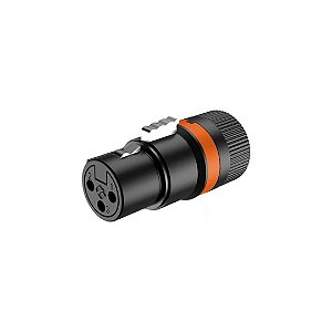 Conector Roxtone LX3F XLR Fêmea Rotativa de Baixo Perfil