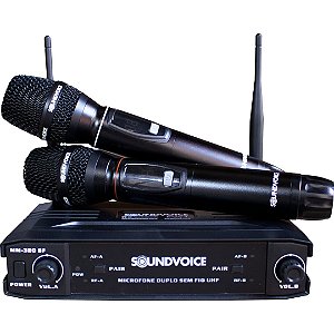 Sistema de Microfone Soundvoice MM320 Duplo Sem Fio UHF