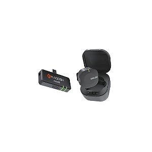 Microfone de Lapela Sem Fio Kadosh KVLOG1 BK Preto