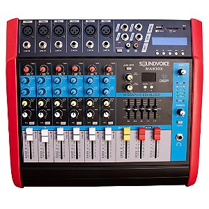 Mesa de Som Soundvoice MA630X Amplificada 6 Canais EF-EQ