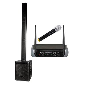 Kit Sistema de som portatil vertical LPA8 + Microfone UHF com 1 canal e frequencia fixa LM-58U Lexsen