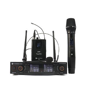 Sistema de Microfone Kadosh Sem Fio Dinâmico Cardioide Bastão e Headset K502C B5