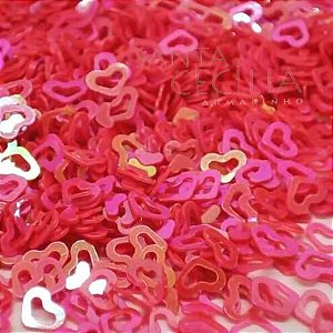 Lantejoula Coração 4mm - 2g - Rosa