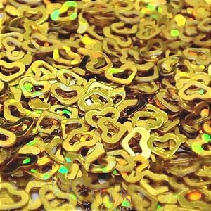 Lantejoula Coração 4mm - 2g - Ouro