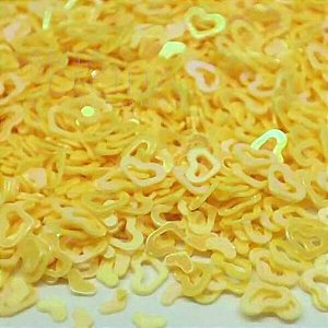 Lantejoula Coração 4mm - 2g - Amarelo
