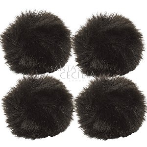 Pom Pom Solto 5cm - 4 unid. - Preto