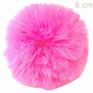 Pom Pom Solto 8cm - 4 unid. - Rosa Neon