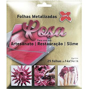 Folha Imitação 25 unidades 14x14cm - Rosa