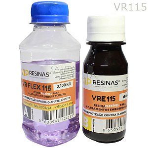 Resina Epoxi 0,100 Kg - VR Flex 150 - Endurecedor VRE115 - 0,50 Kg