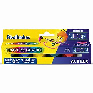 Tempera Guache Neon - 6 unidades - Acrilex