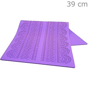 Tapete em Silicone para Renda de Açucar 12,5x39cm - Cód.GMEZ180