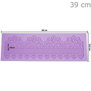 Tapete em Silicone para Renda de Açucar 12,5x39cm - Cód.GMEZ13