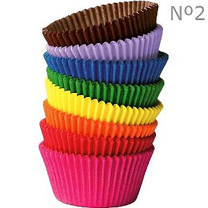 Forminha de Cupcake de Papel 5x2,5cm Nº 02 - 45 unid. - Diversas Cores
