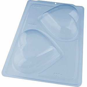 Forma de PVC com Silicone Coração Liso 2 Cavidades 500g - Ref.3511