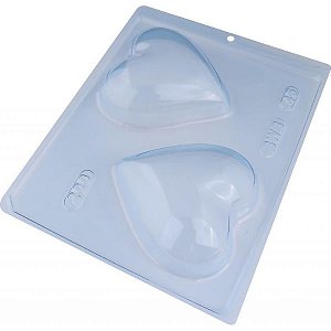 Forma de PVC com Silicone Coração Liso 2 Cavidades 200g - Ref.45