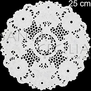 Toalha Rendada de Papel Branca 25 cm - Mod. 252 - 12 unidades