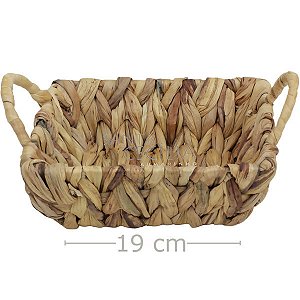 Cesta de Taboa Quadrada 19 cm Alça Dupla Ref. MT-1