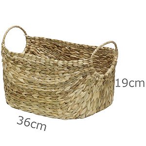 Cesta de Taboa com Alça 36x21x19cm